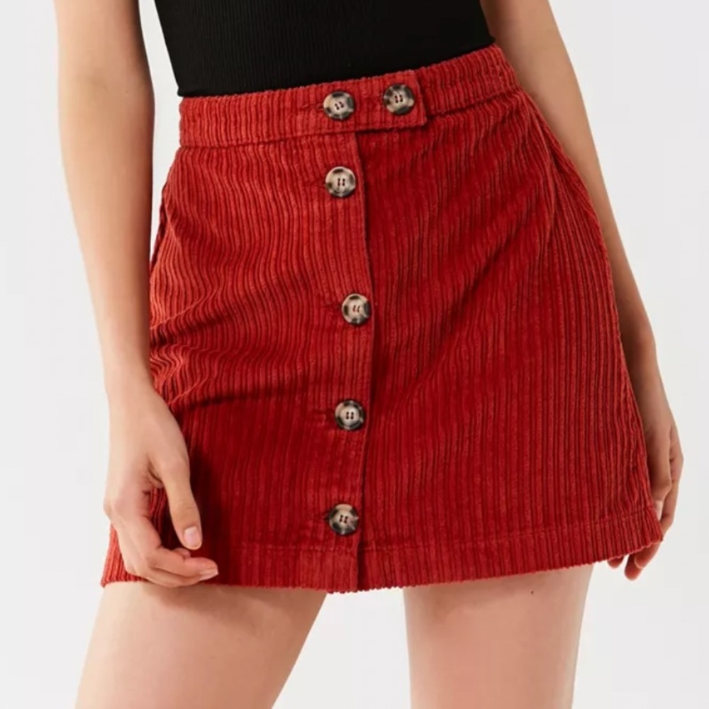 NWOT Urban Outfitters Jumbo Corduroy Button Down High Waisted Skirt, Size M